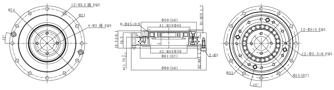 MY-HSD-17-XX-Ⅰ谐波减速器外形尺寸